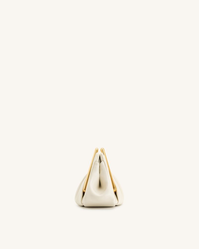 Lila Metal Frame Clutch - Ivory - Image 3