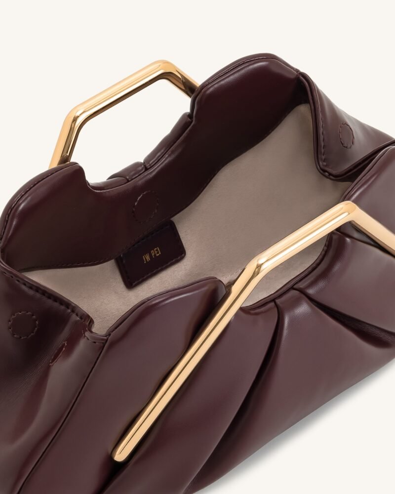 Lila Metal Frame Clutch - Burgundy - Image 4