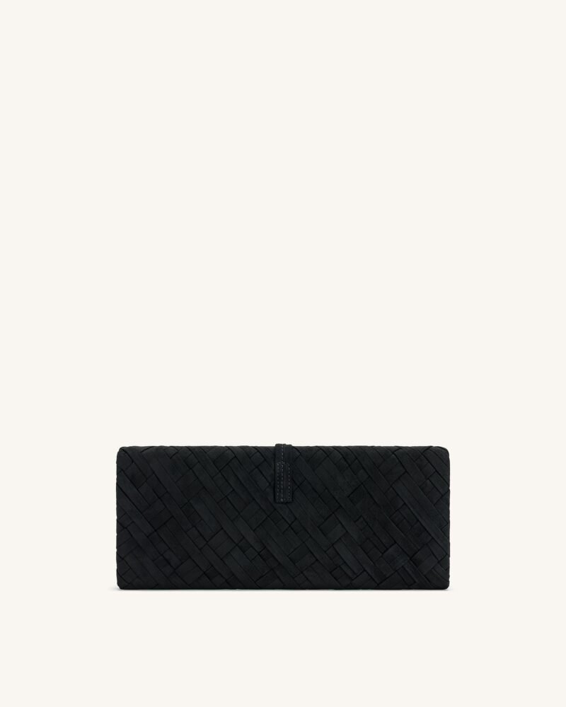 Zaria Woven Clutch - Black - Image 3
