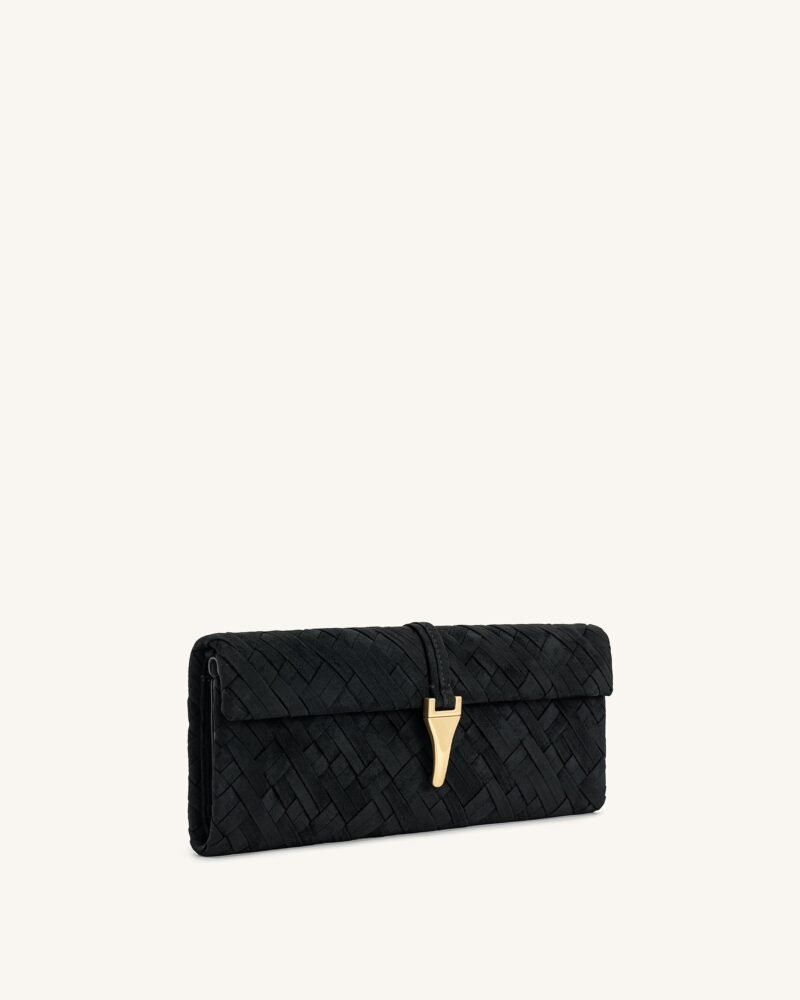 Zaria Woven Clutch - Black - Image 2