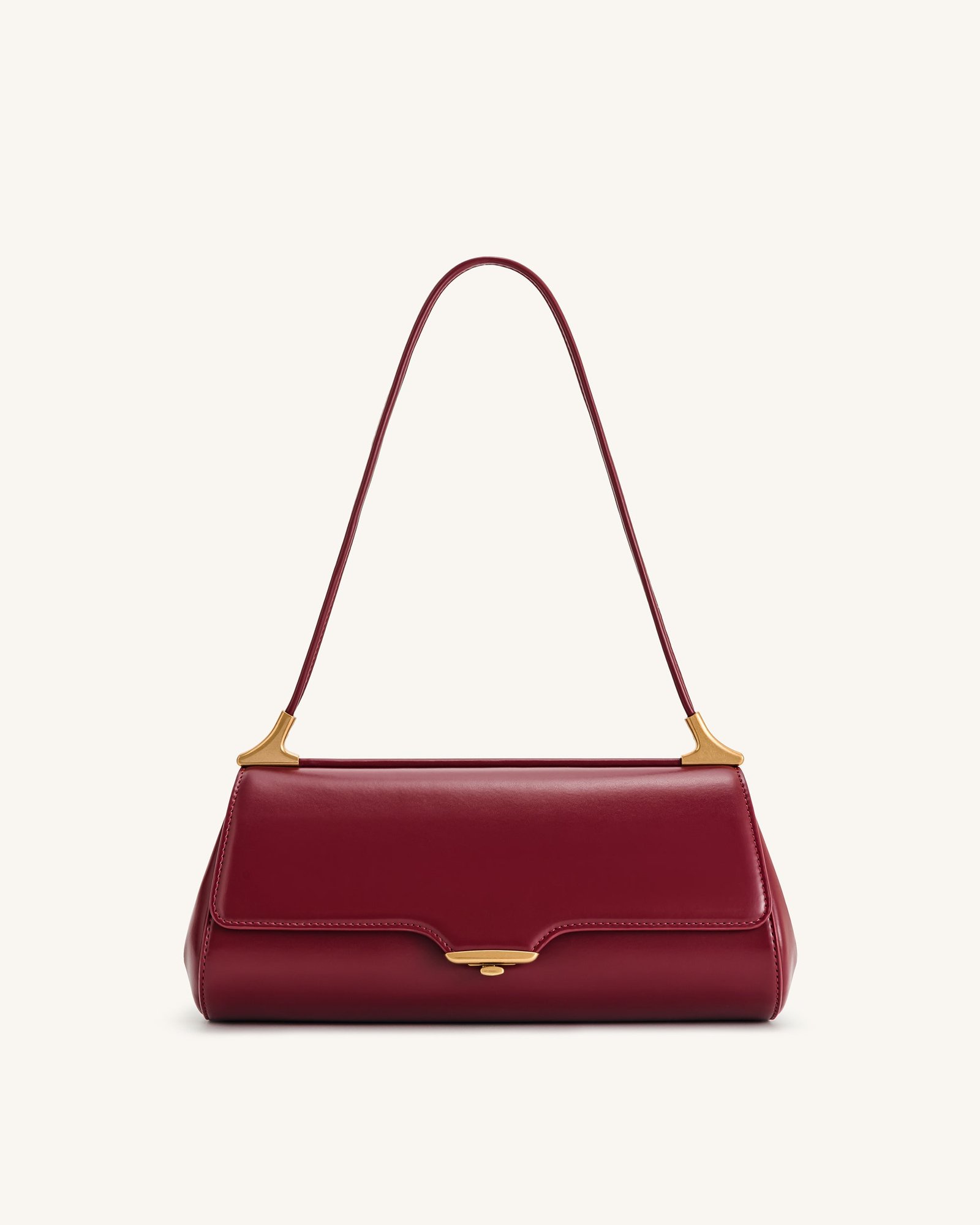 7C66-4-FRONT Eloise Shoulder Bag - Burgundy - Image 1
