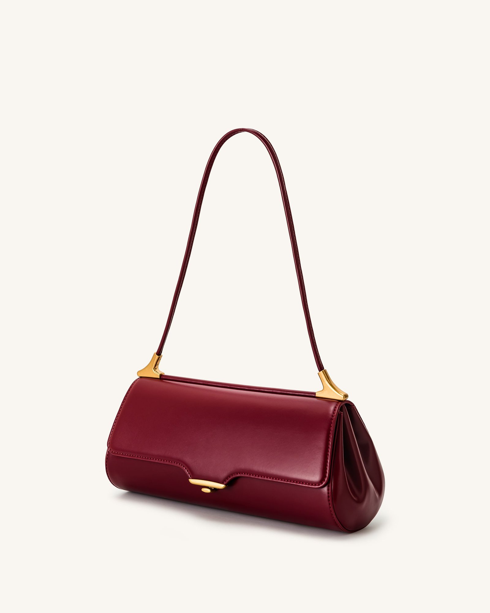 7C66-4-SIDE Eloise Shoulder Bag - Burgundy - Image 2