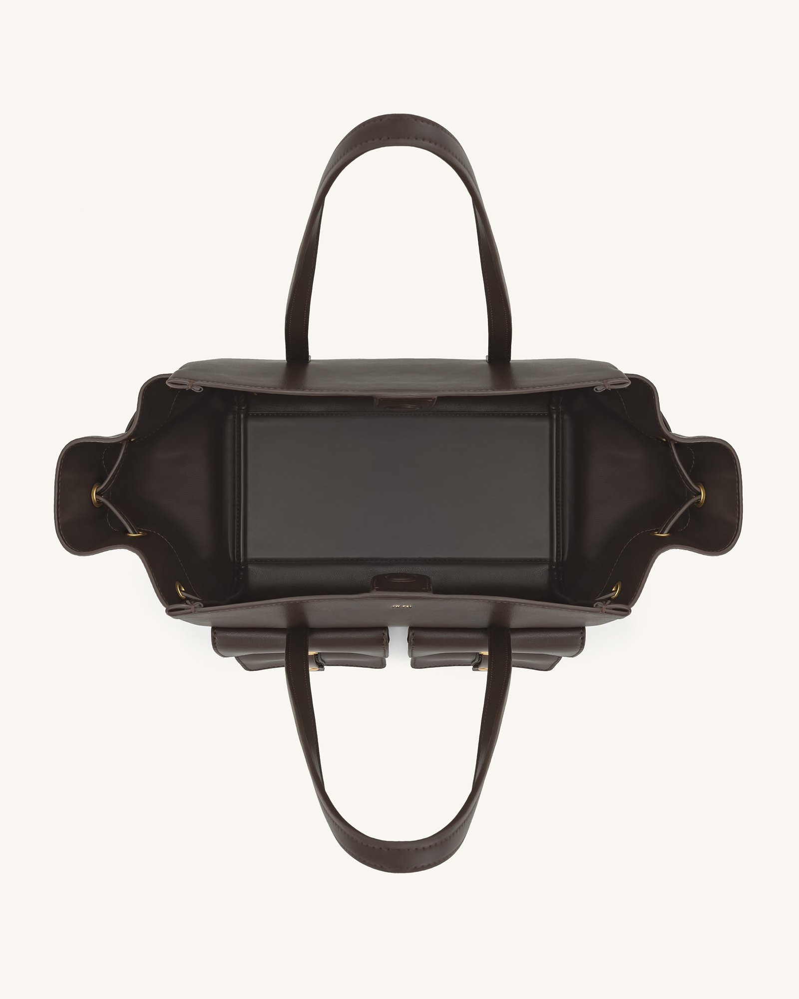 8T001-1-INSIDE Linda Tote Bag - Dark Brown - Image 4