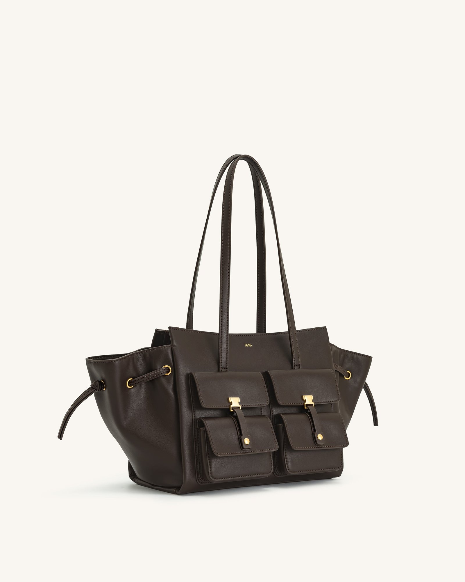 8T001-1-SIDE_8120176f-68e1-4d36-811a-58820727b2e6 Linda Tote Bag - Dark Brown - Image 2