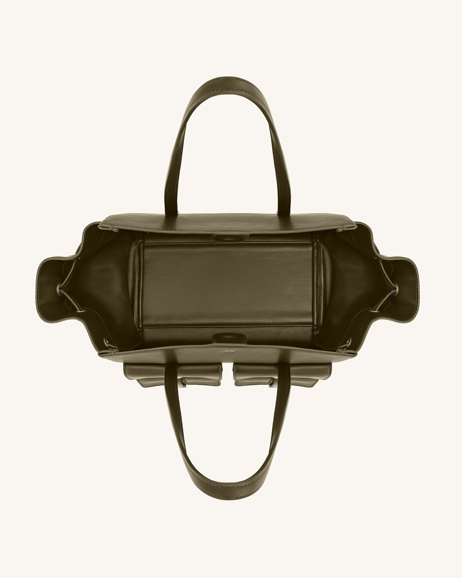 8T001-7-INSIDE Linda Tote Bag - Dark Olive - Image 4