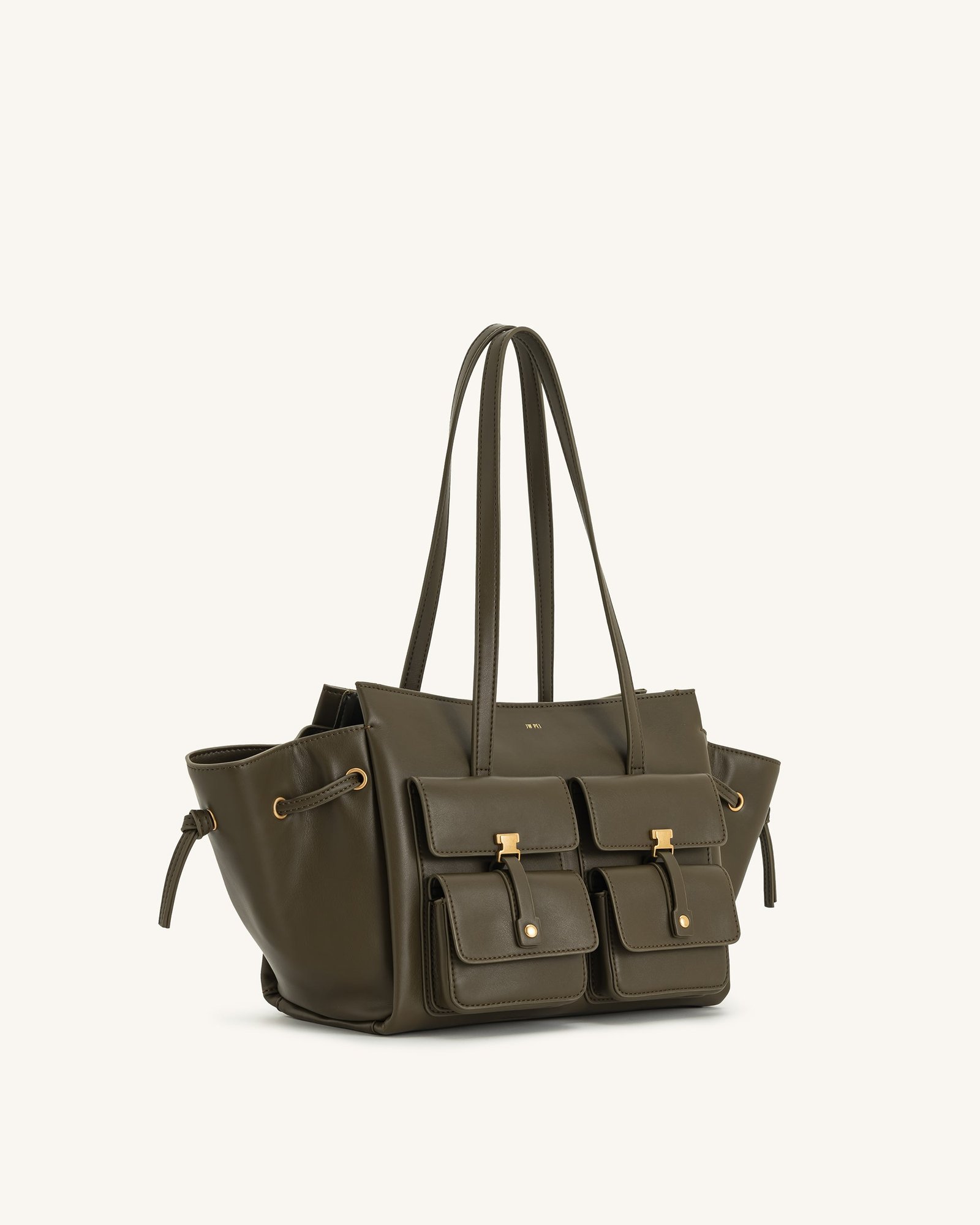 8T001-7-SIDE Linda Tote Bag - Dark Olive - Image 2