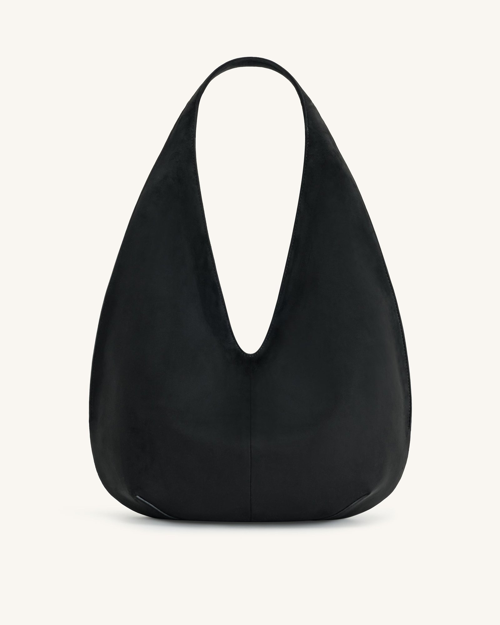 8T009-1-FRONT_609c2d07-f48a-45c8-9565-28ef991b0991 Dara Faux Suede Hobo Bag - Black - Image 1