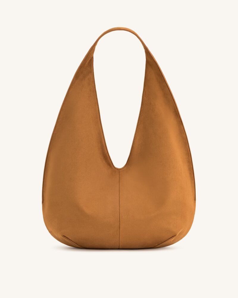 Dara Faux Suede Hobo Bag -Yellowish Brown - Image 3