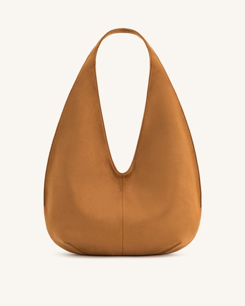 Dara Faux Suede Hobo Bag -Yellowish Brown - Image 1
