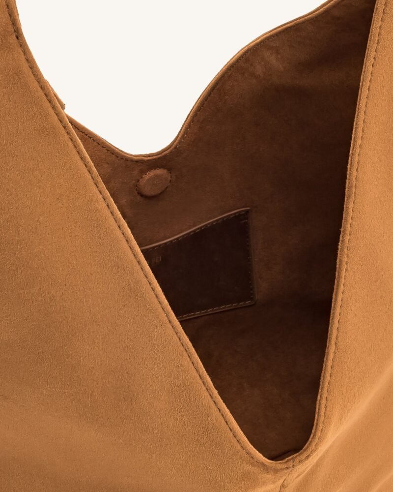 Dara Faux Suede Hobo Bag -Yellowish Brown - Image 4