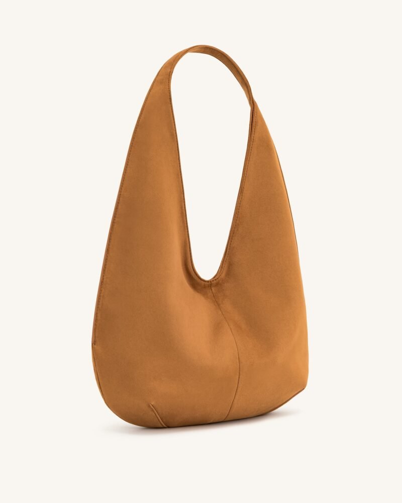 Dara Faux Suede Hobo Bag -Yellowish Brown - Image 2