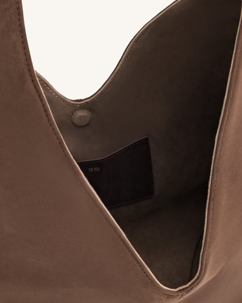 Dara Faux Suede Hobo Bag - Mocha Brown - Image 4