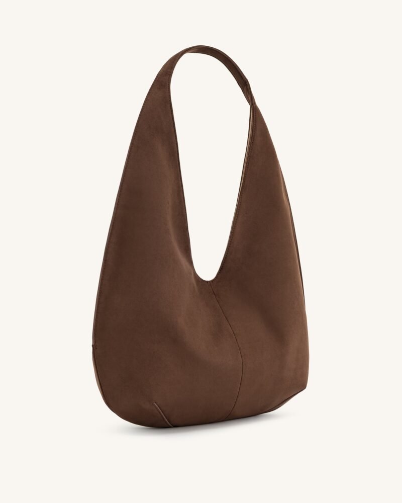 Dara Faux Suede Hobo Bag - Mocha Brown - Image 2