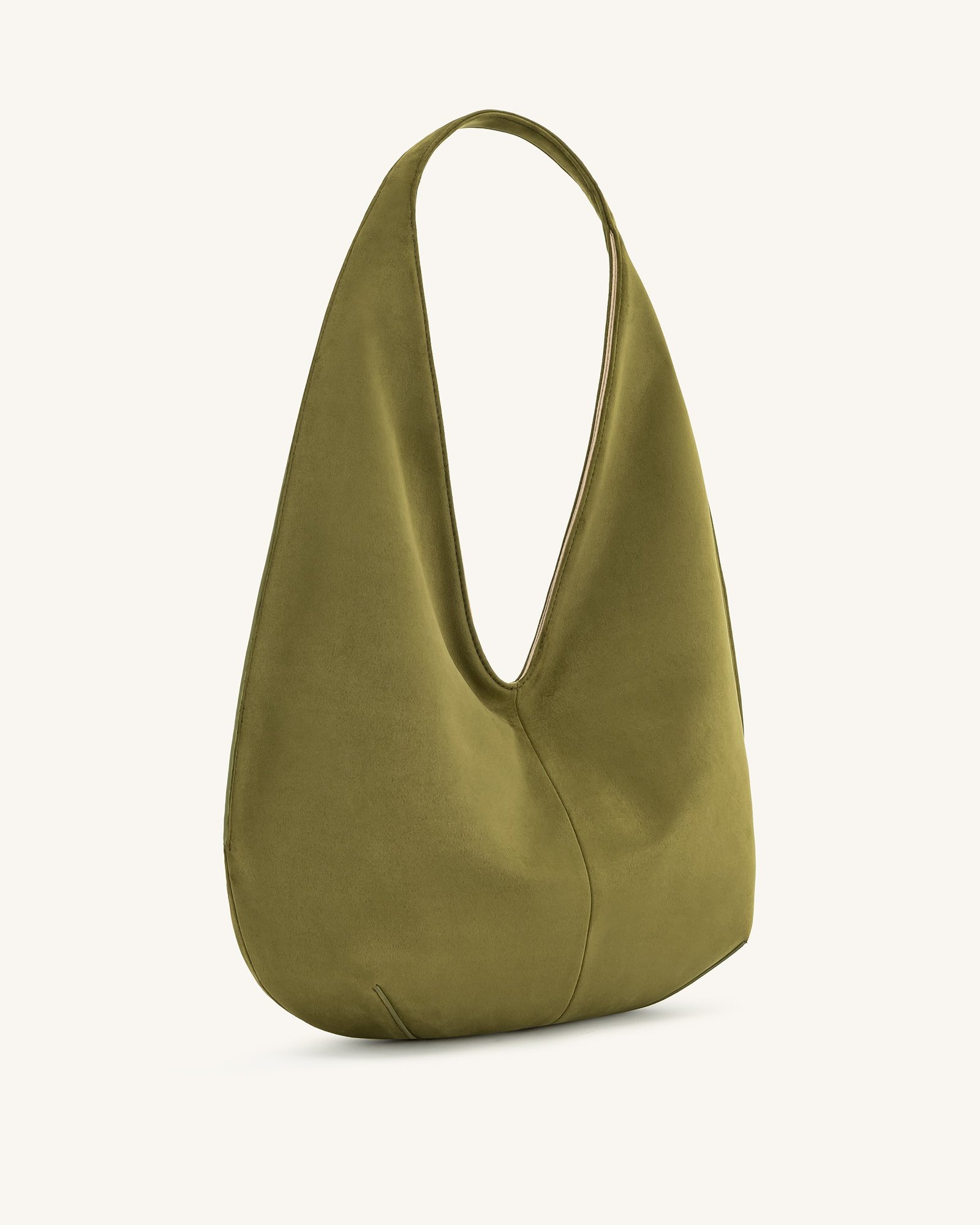 8T009-7-SIDE_b3f4cec1-45f4-4b42-b1c0-232c2b590702 Dara Faux Suede Hobo Bag - Dark Olive - Image 2
