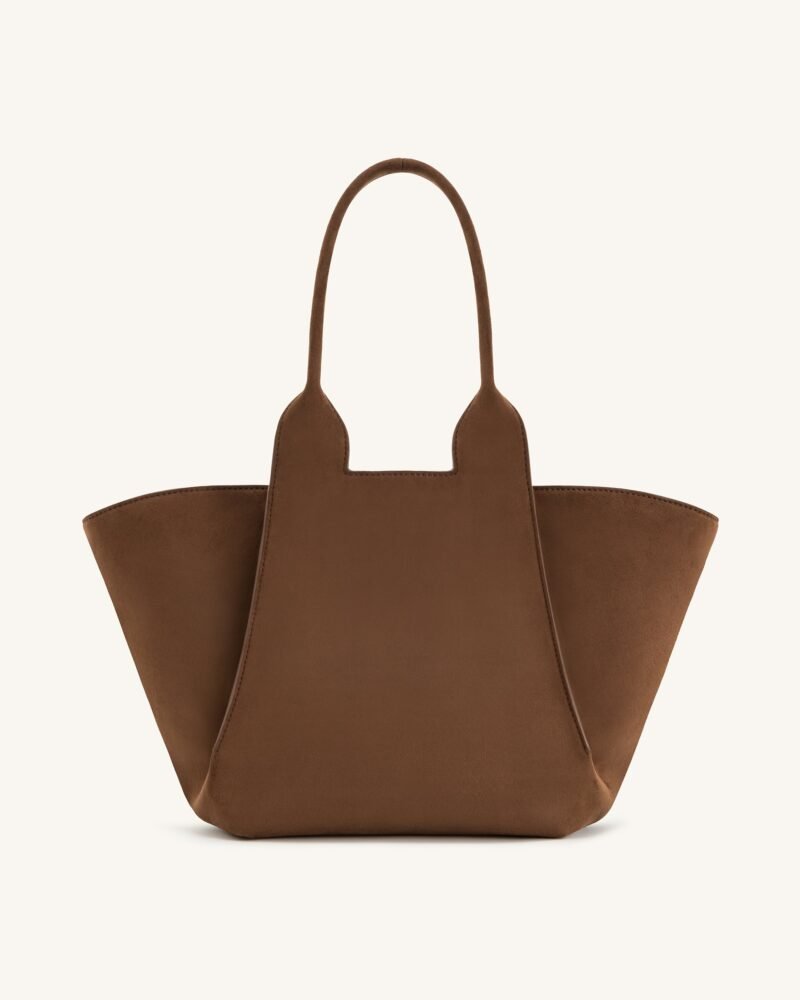 Cara Faux Suede Tote Bag - Mocha Brown - Image 3