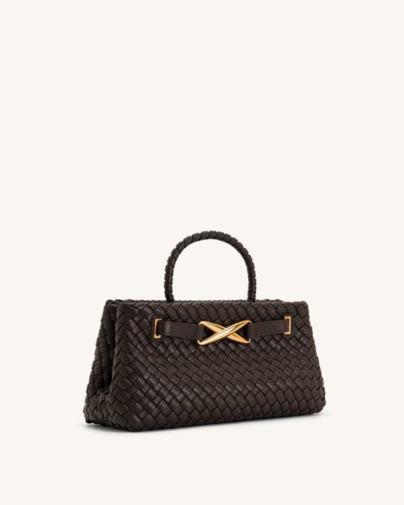 Elora Woven Tote Bag - Dark Brown - Image 2