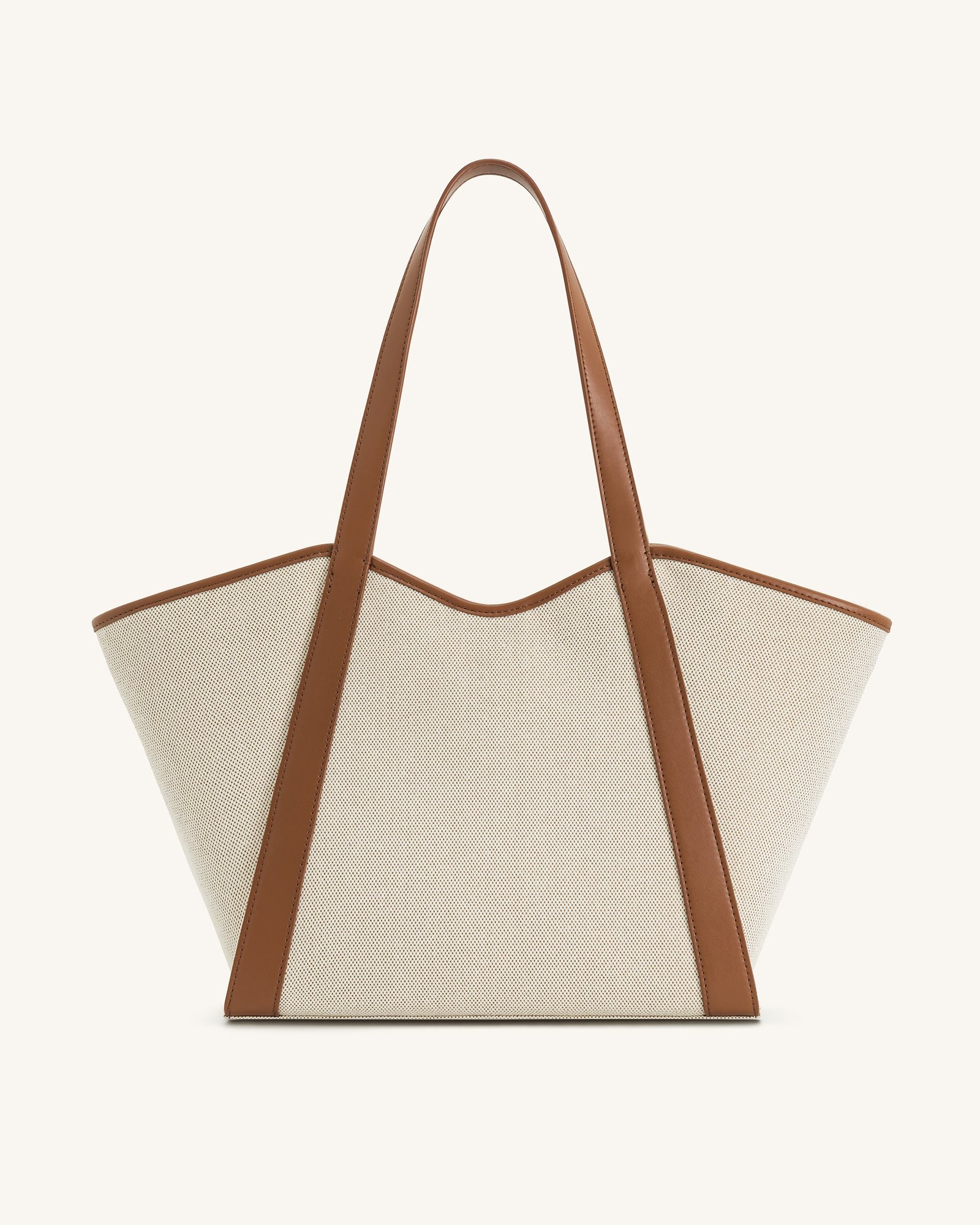 8T032-32-BACK Kiana Large Capacity Tote Bag - Brown Canvas - Image 3