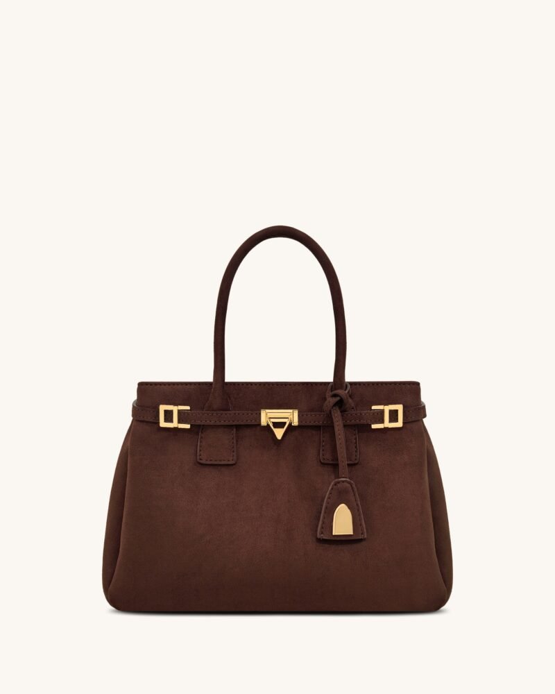 Miley Belt Embellished Tote Bag - Brown - Image 1