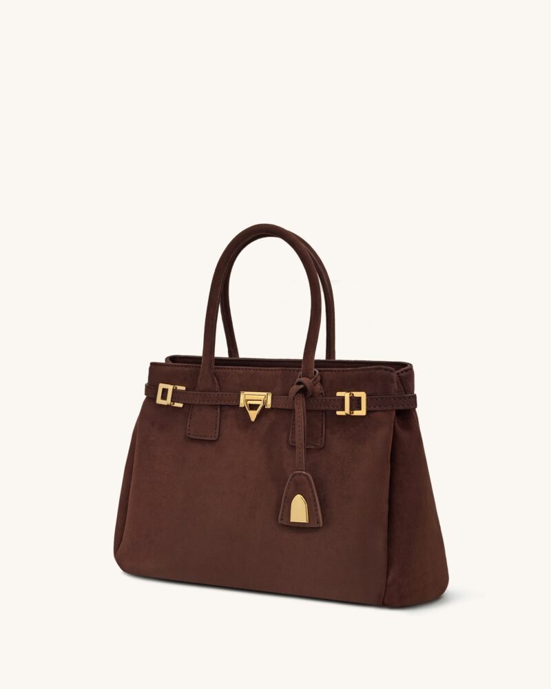 Miley Belt Embellished Tote Bag - Brown - Image 2