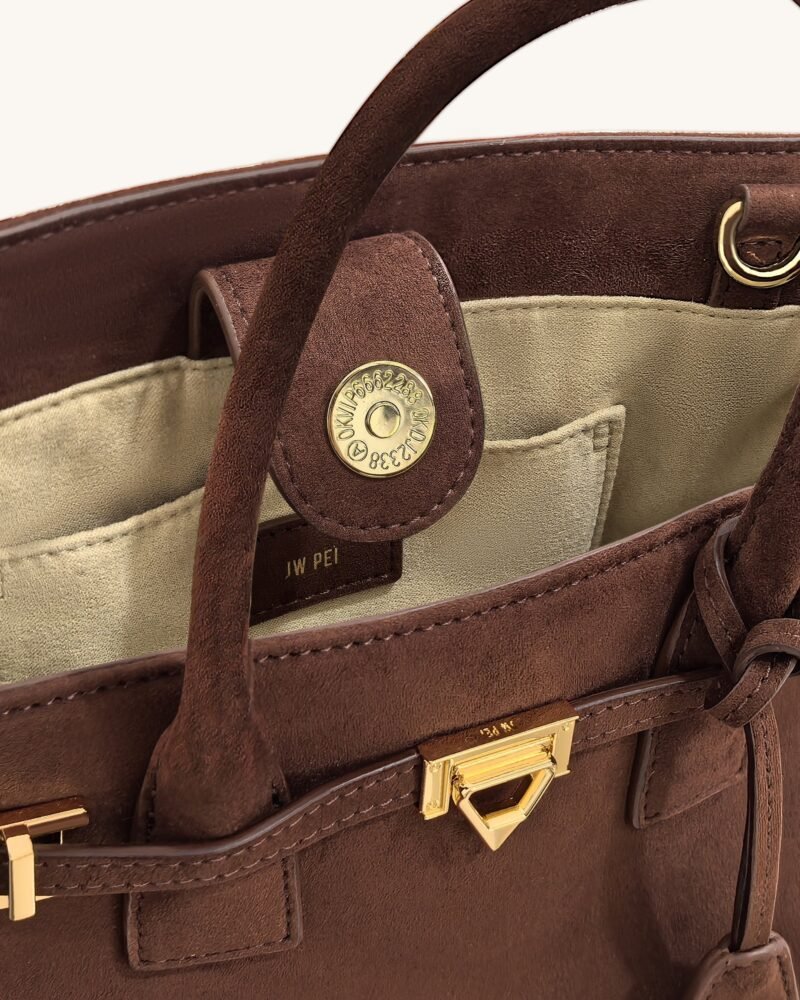 Miley Belt Embellished Tote Bag - Brown - Image 4