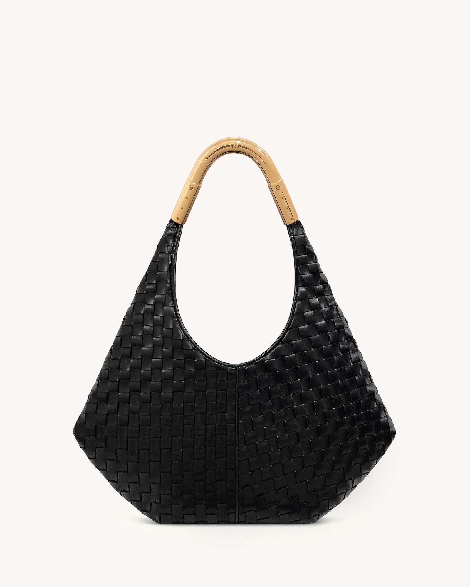 8T059-1_3_23a3833e-8e6b-4890-a226-5a6f714a9961 Olivia Hand-Woven Metal Handle Hobo Bag - Black - Image 3