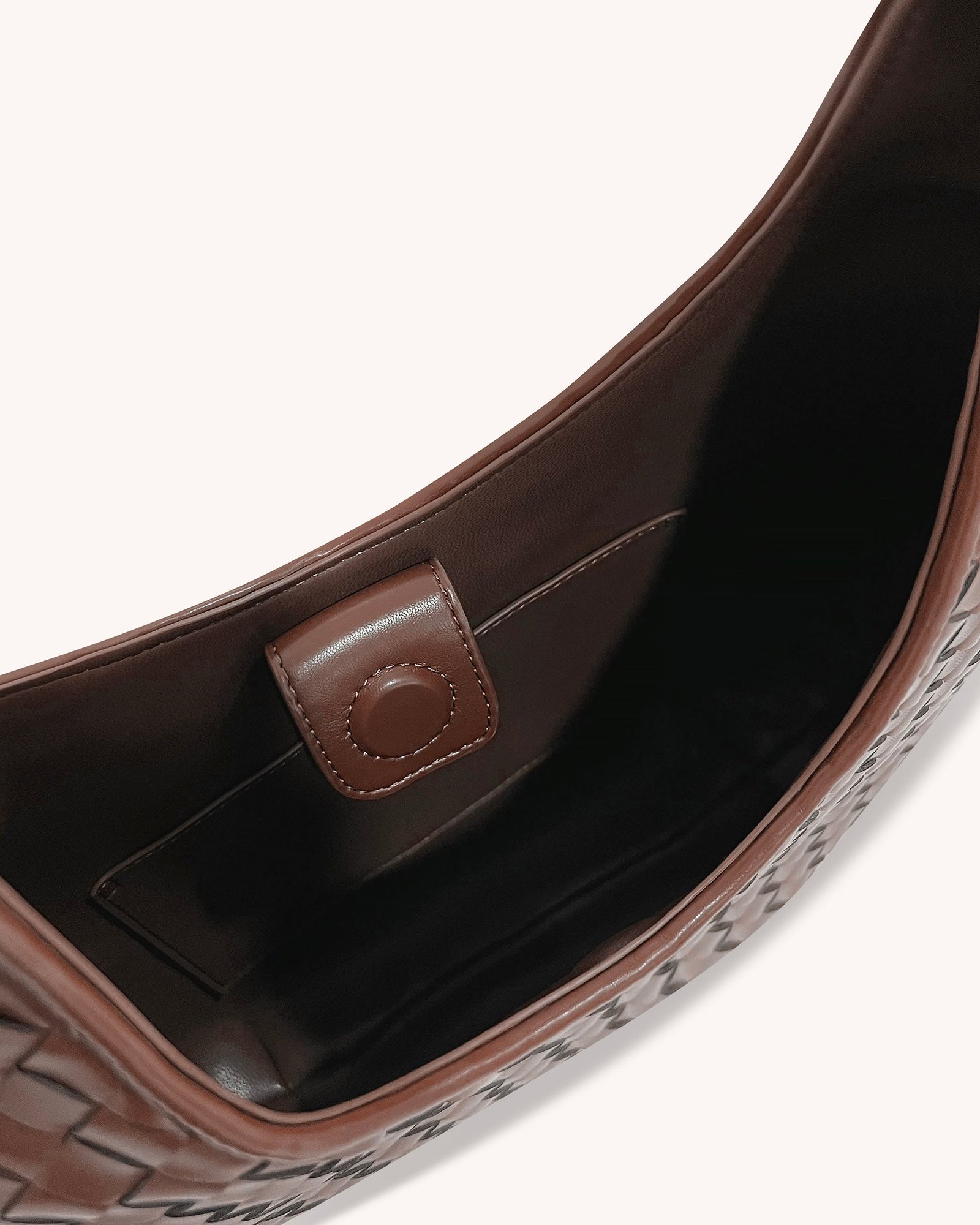 8T059-3_1_20c55f8d-874e-46e8-8a49-4ab84651196e Olivia Hand-Woven Metal Handle Hobo Bag - Brown - Image 4