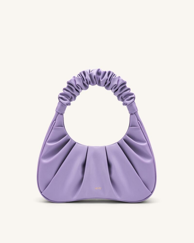 Gabbi Ruched Hobo Handbag - Purple - Image 1
