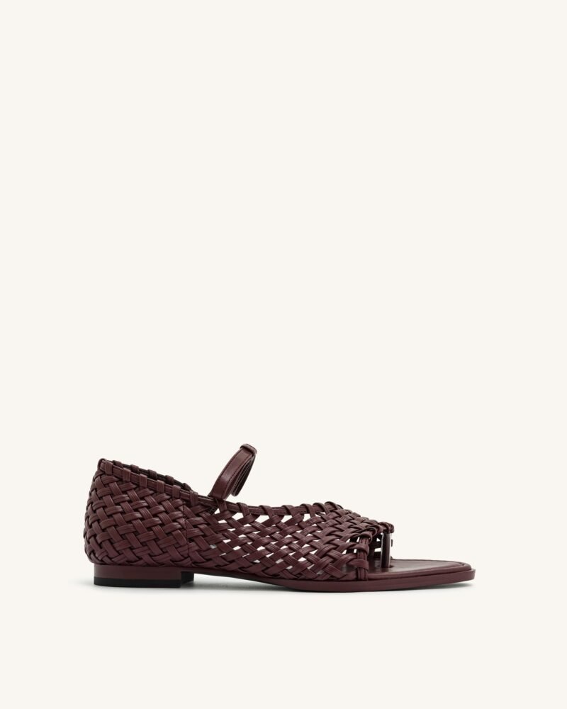 Jocelyn Weave Strap Flip-flops - Claret Red - Image 1