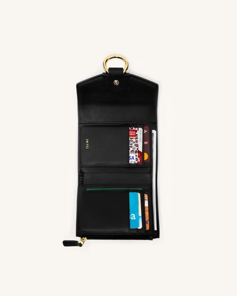 Stella Wallet - Black Grained Vegan Leather - Image 5
