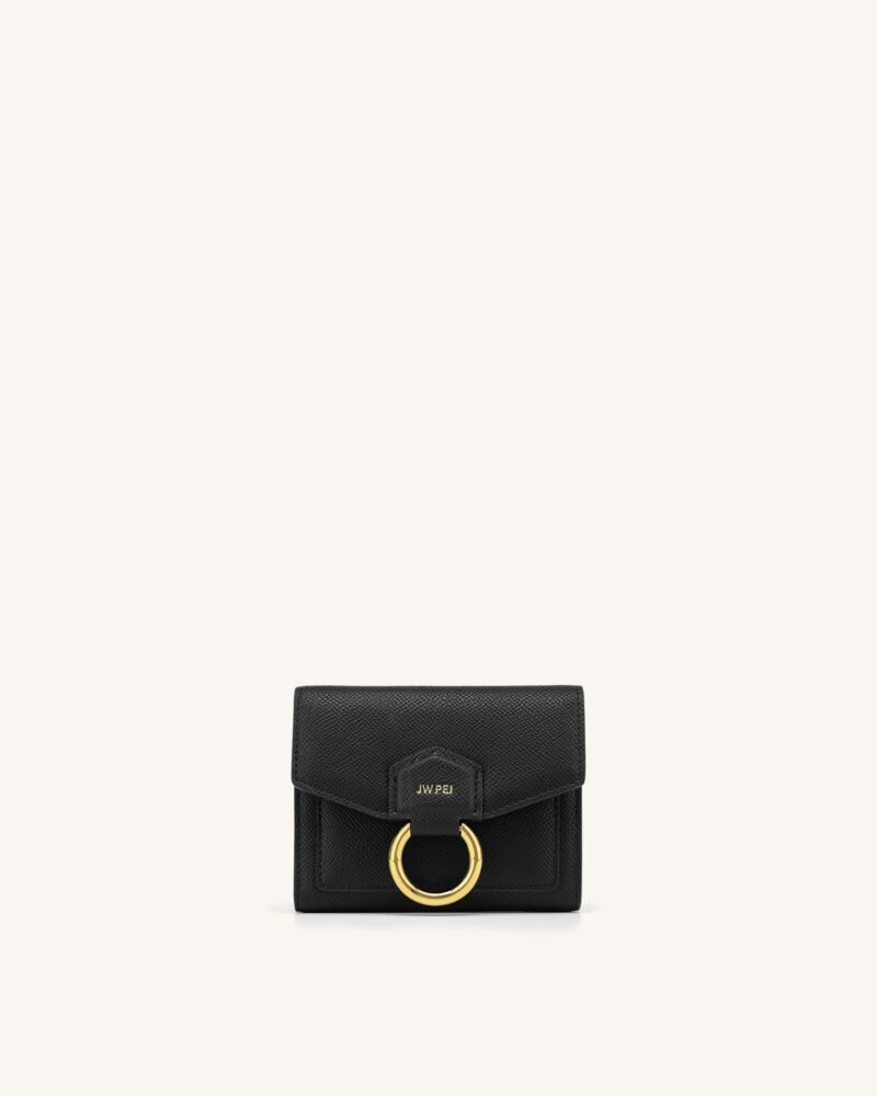 Stella Wallet - Black Grained Vegan Leather - Image 1