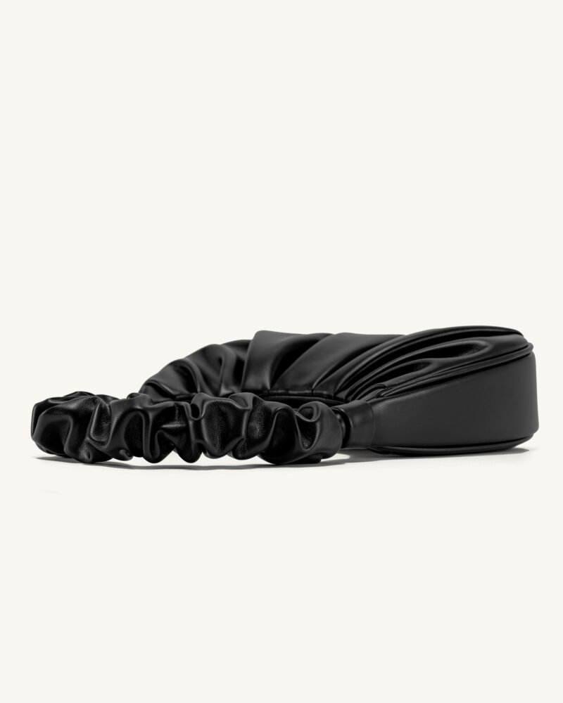 Gabbi Ruched Hobo Handbag - Black - Image 5