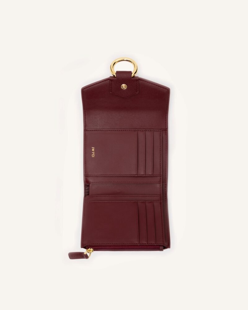Stella Wallet - Burgundy Grained Vegan Leather - Image 5