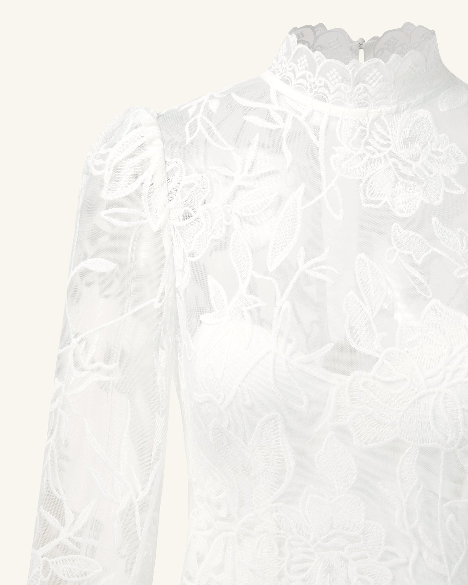 DS079-2_DETAIL.png Elegant Lace Midi Dress - White - Image 5