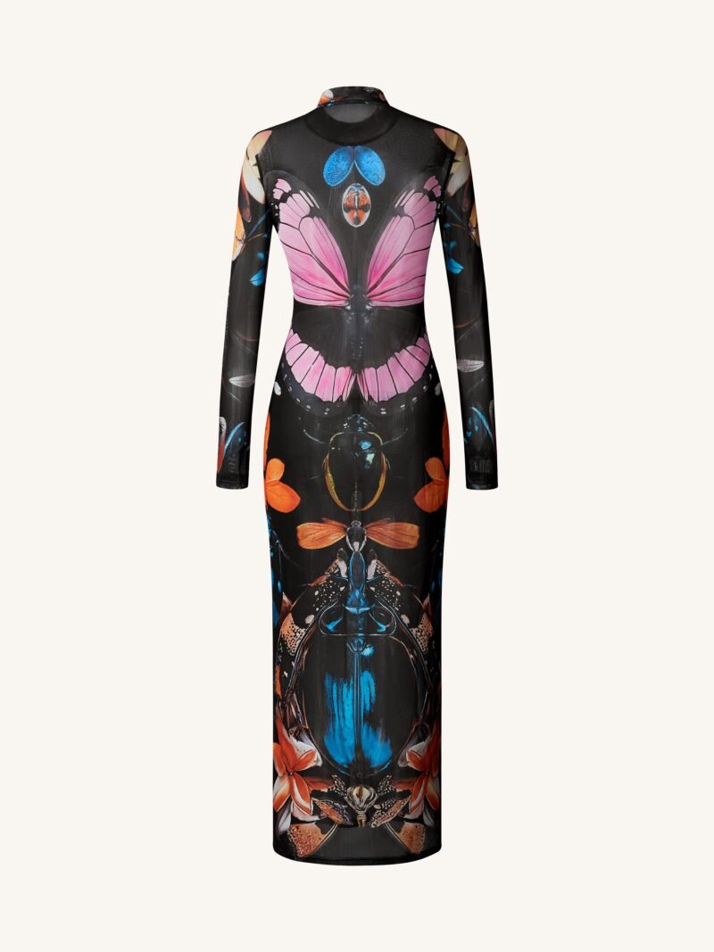 Sheer Butterfly and Beetle Gown - Multicolor - Image 4