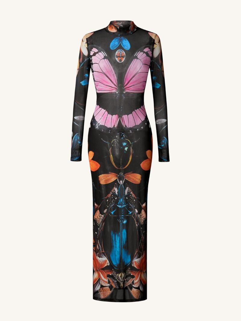 Sheer Butterfly and Beetle Gown - Multicolor - Image 2