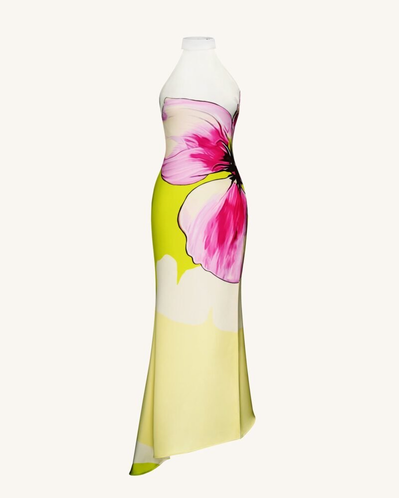 Olivia Floral Halter Gown - Multicolor - Image 3