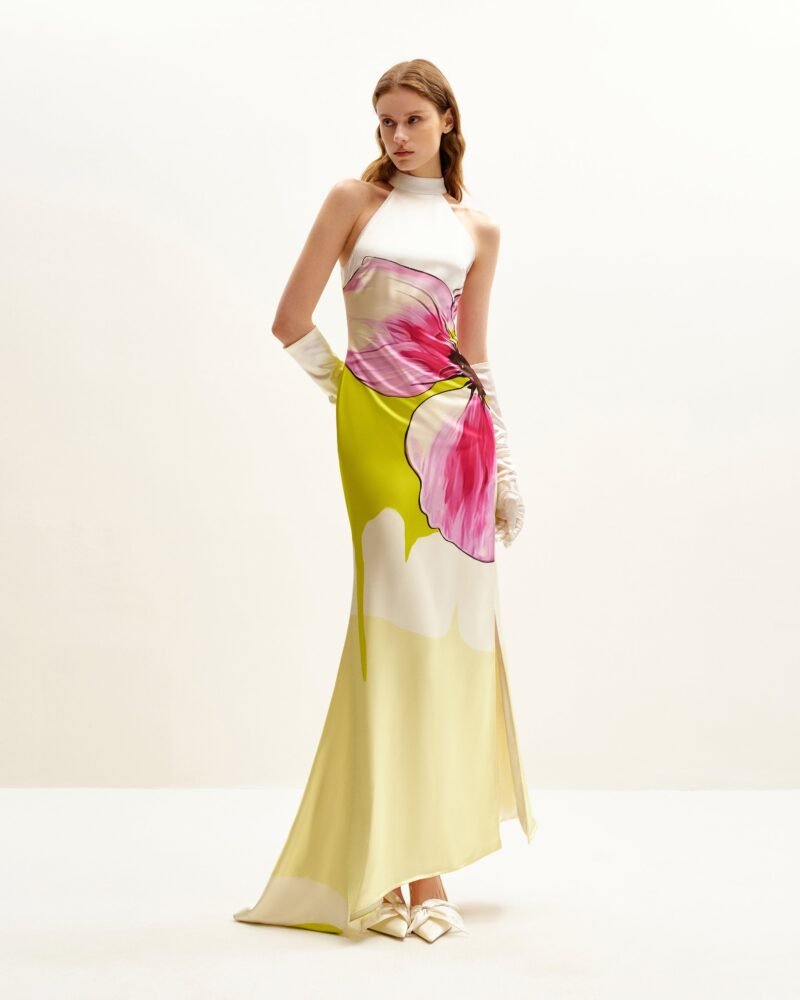 Olivia Floral Halter Gown - Multicolor - Image 1