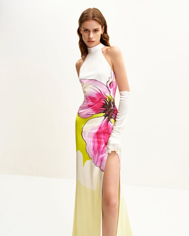 Olivia Floral Halter Gown - Multicolor - Image 2