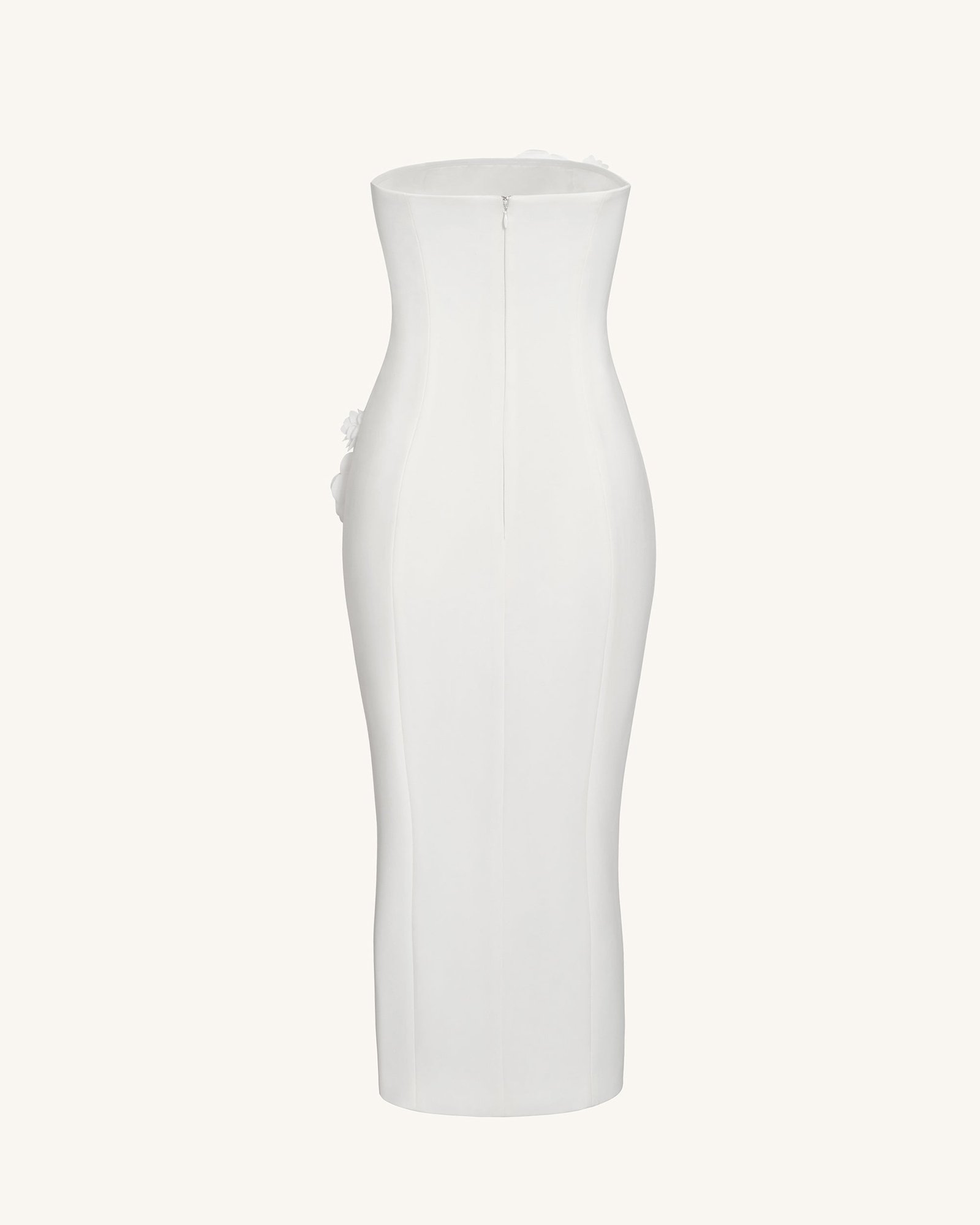 DS705-2BACK Petal Perfection Cocktail Dress - White - Image 6