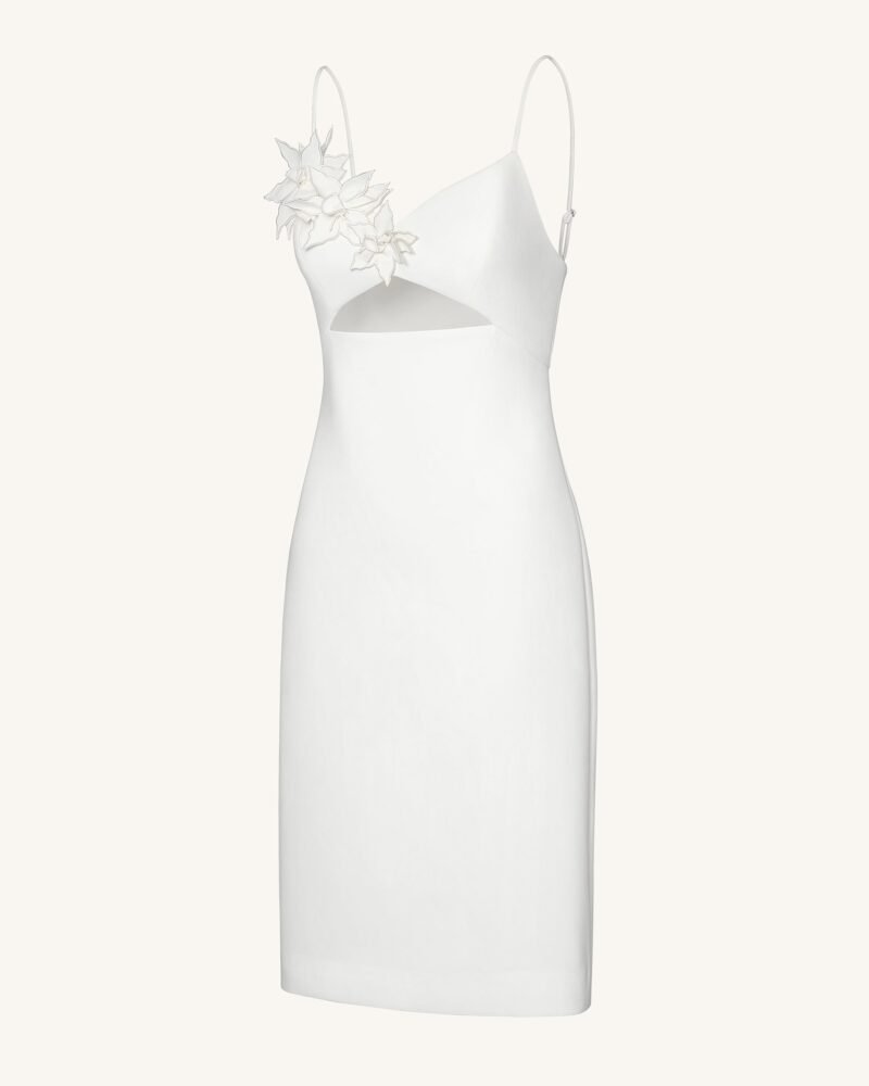Bloom-Cut Contour Dress - White - Image 3