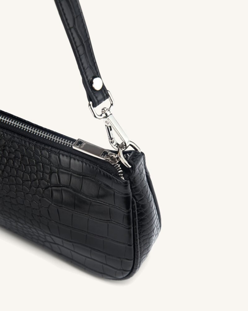 Eva Shoulder Handbag - Black Croc - Image 3