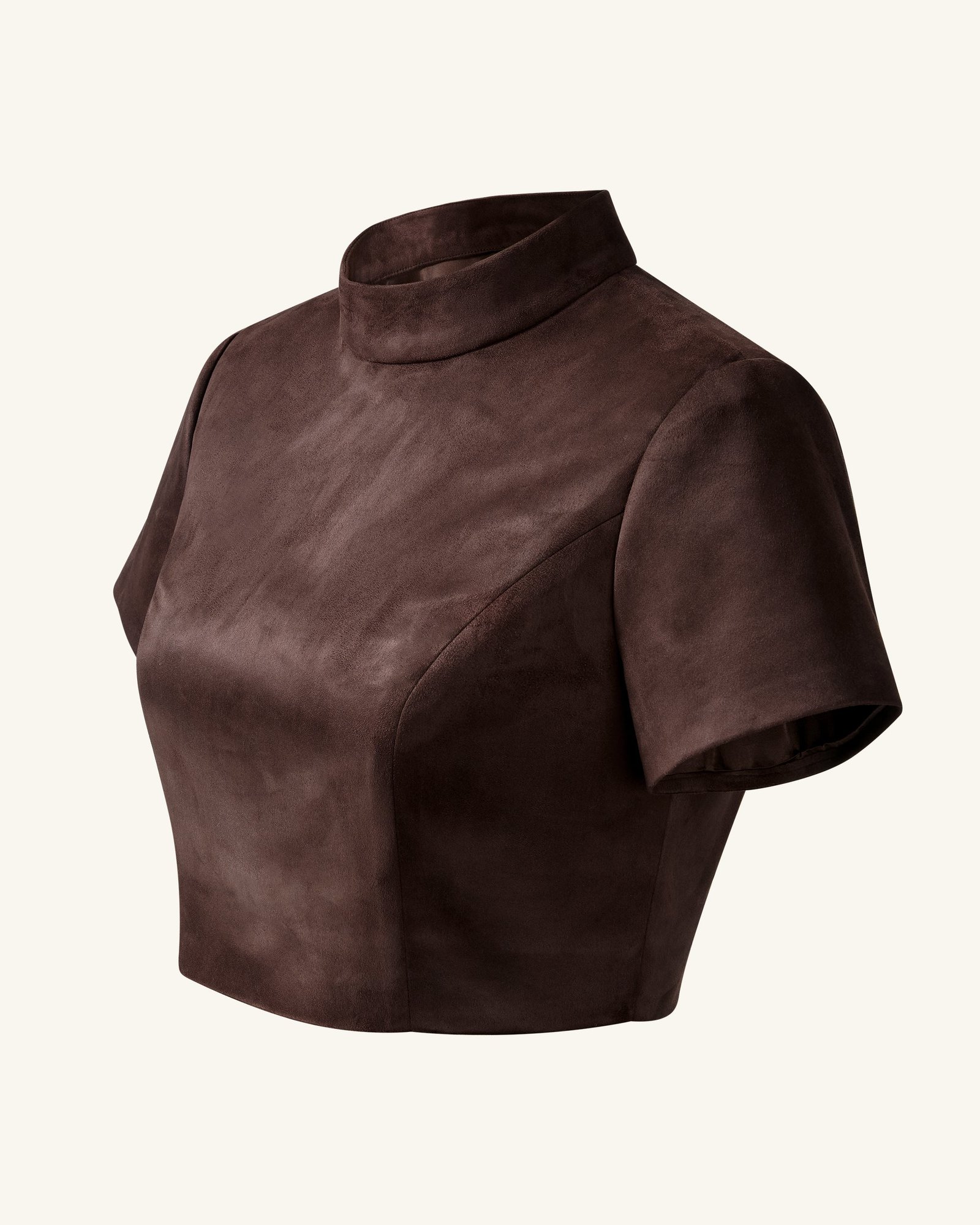 DZ032-3_SIDE-1.png Grace Faux Suede Crop Top and Mini Skirt Set - Chocolate Brown - Image 6