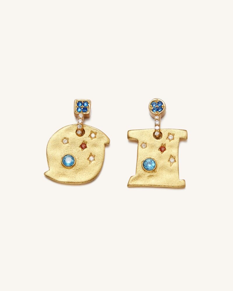 Cosmos Earrings - 18ct Gold Plated & Multicolor Zircon - Image 1