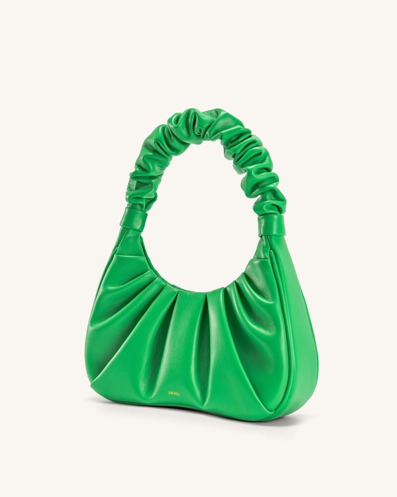 Gabbi Ruched Hobo Handbag - Grass Green - Image 2