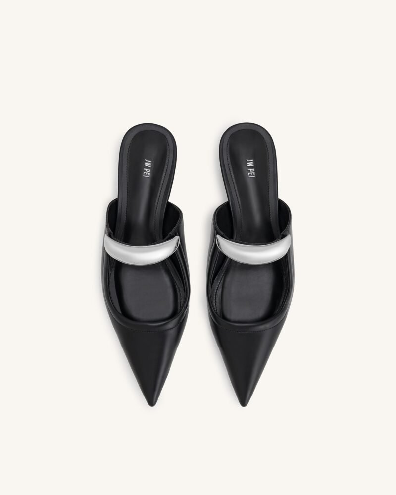 Helena  Pierced Mules - Black - Image 4