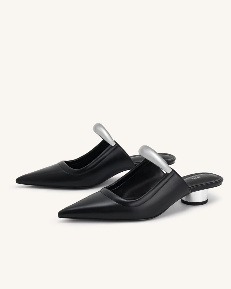 Helena  Pierced Mules - Black - Image 7