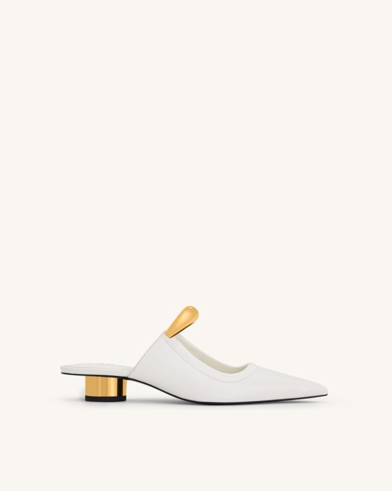 Helena  Pierced Mules - White - Image 1