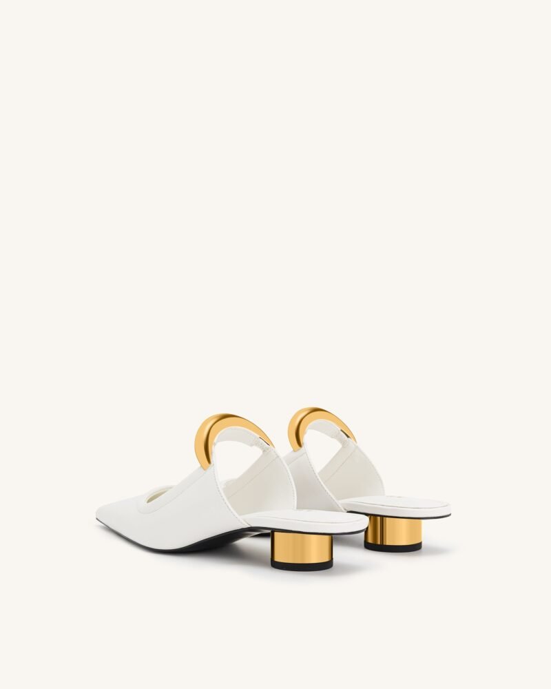 Helena  Pierced Mules - White - Image 4