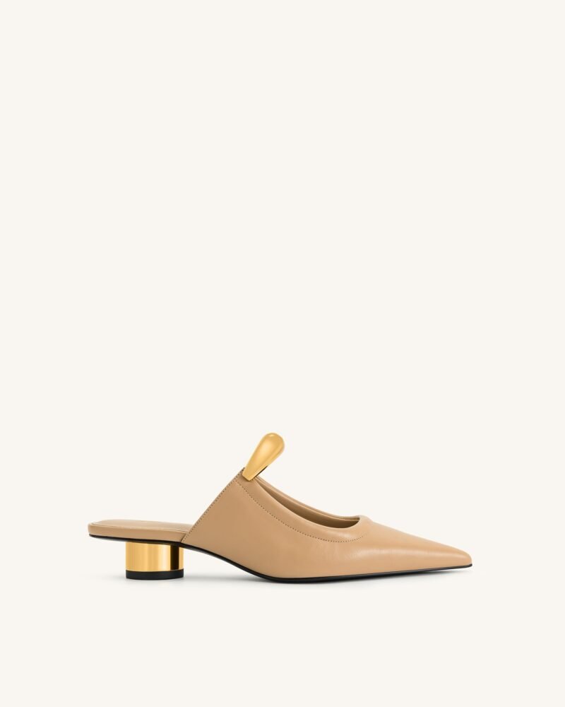 Helena  Pierced Mules - Khaki - Image 1