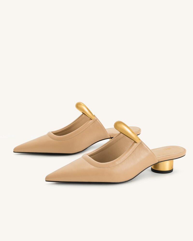 Helena  Pierced Mules - Khaki - Image 4